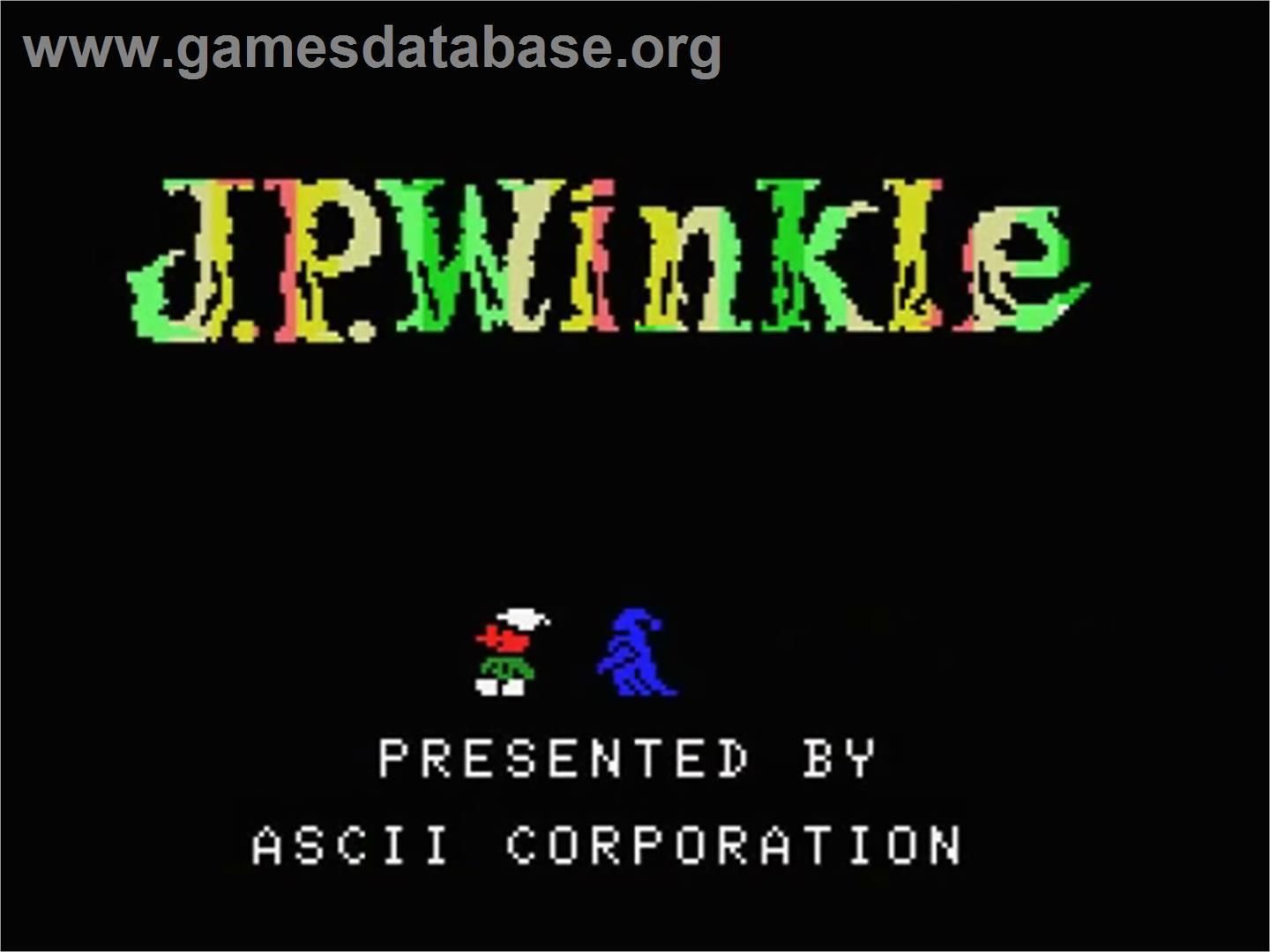 J.p. Winkle - MSX - Artwork - Title Screen