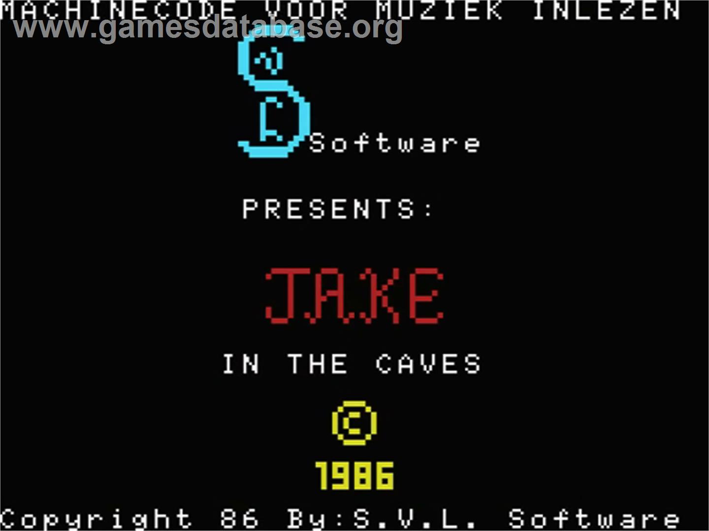 Jake In The Caves - MSX - Artwork - Title Screen