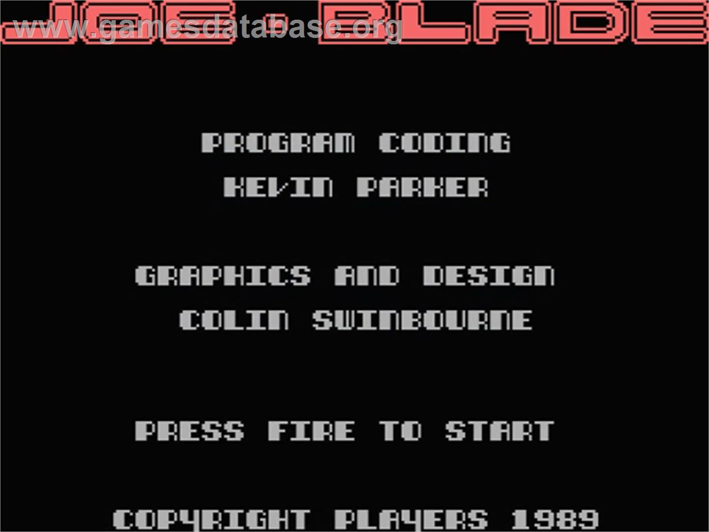 Joe Blade - MSX - Artwork - Title Screen