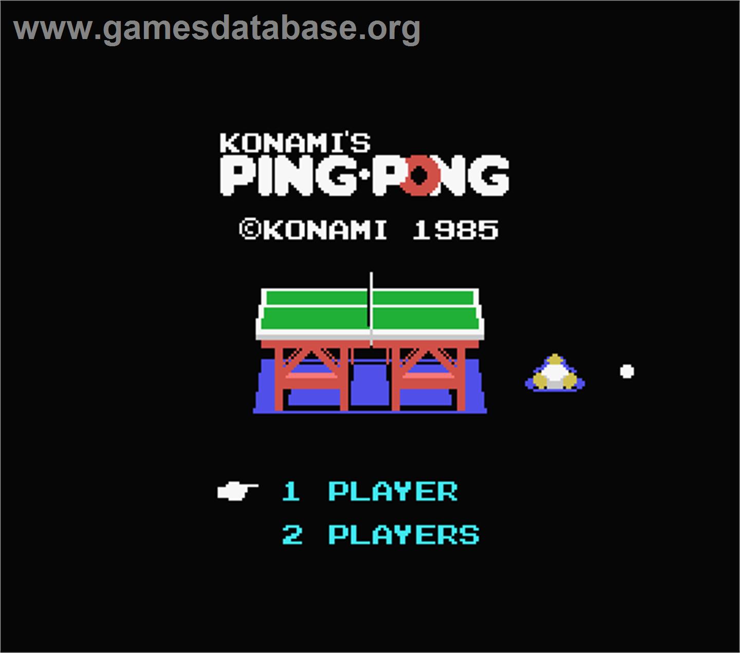 Konami's Ping-pong - MSX - Artwork - Title Screen