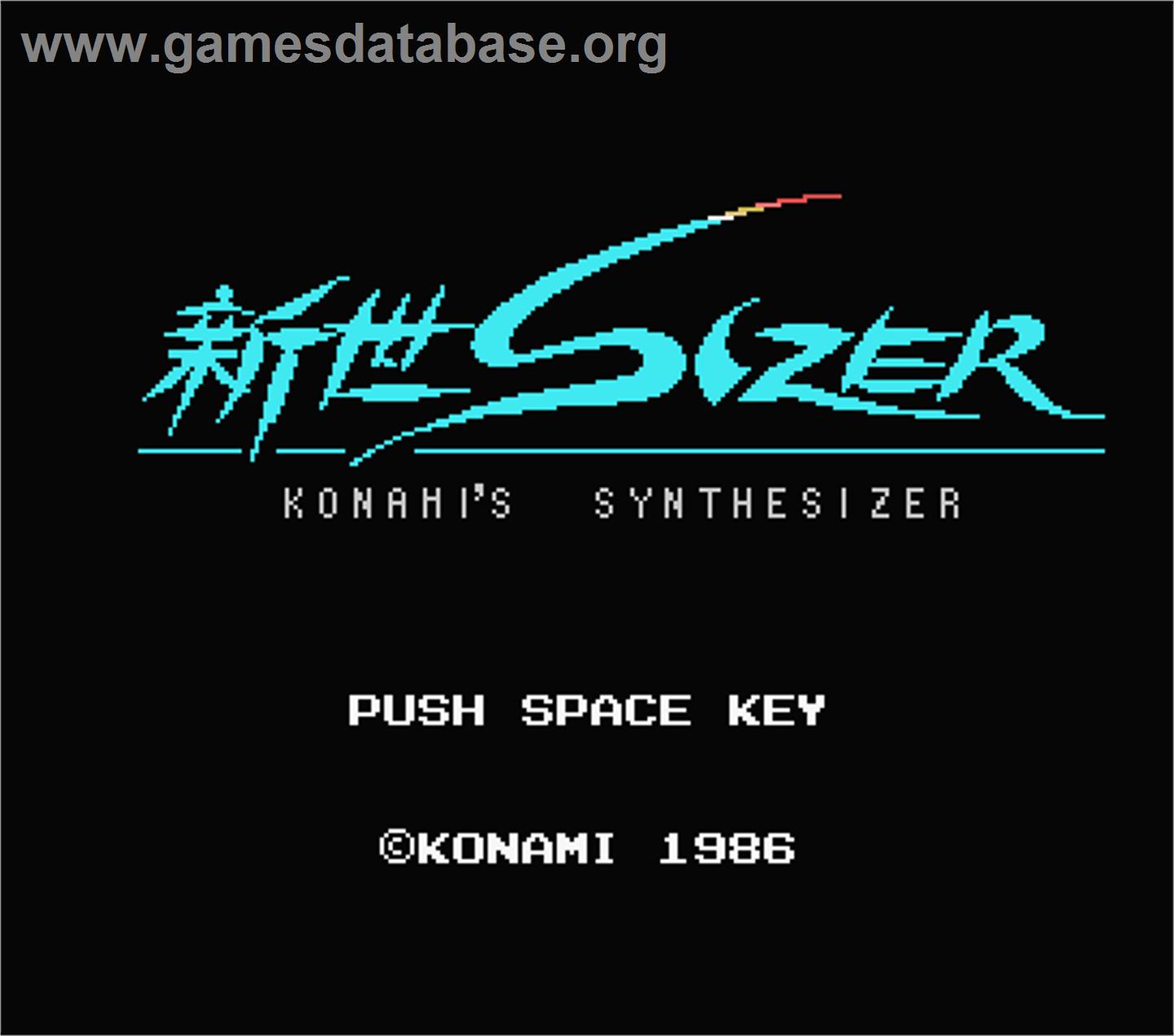 Konami's Synthesizer - MSX - Artwork - Title Screen