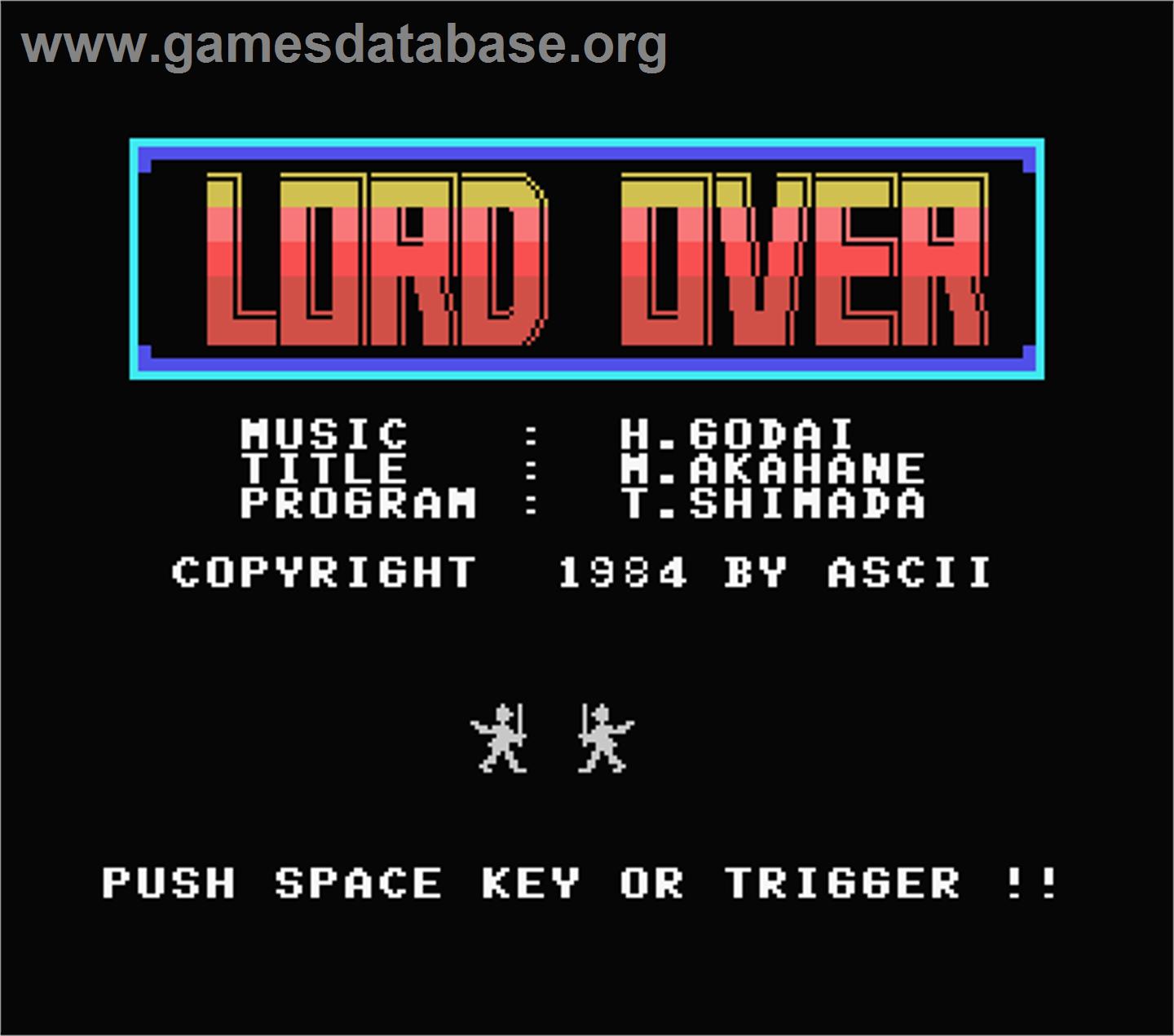 Lord Over - MSX - Artwork - Title Screen