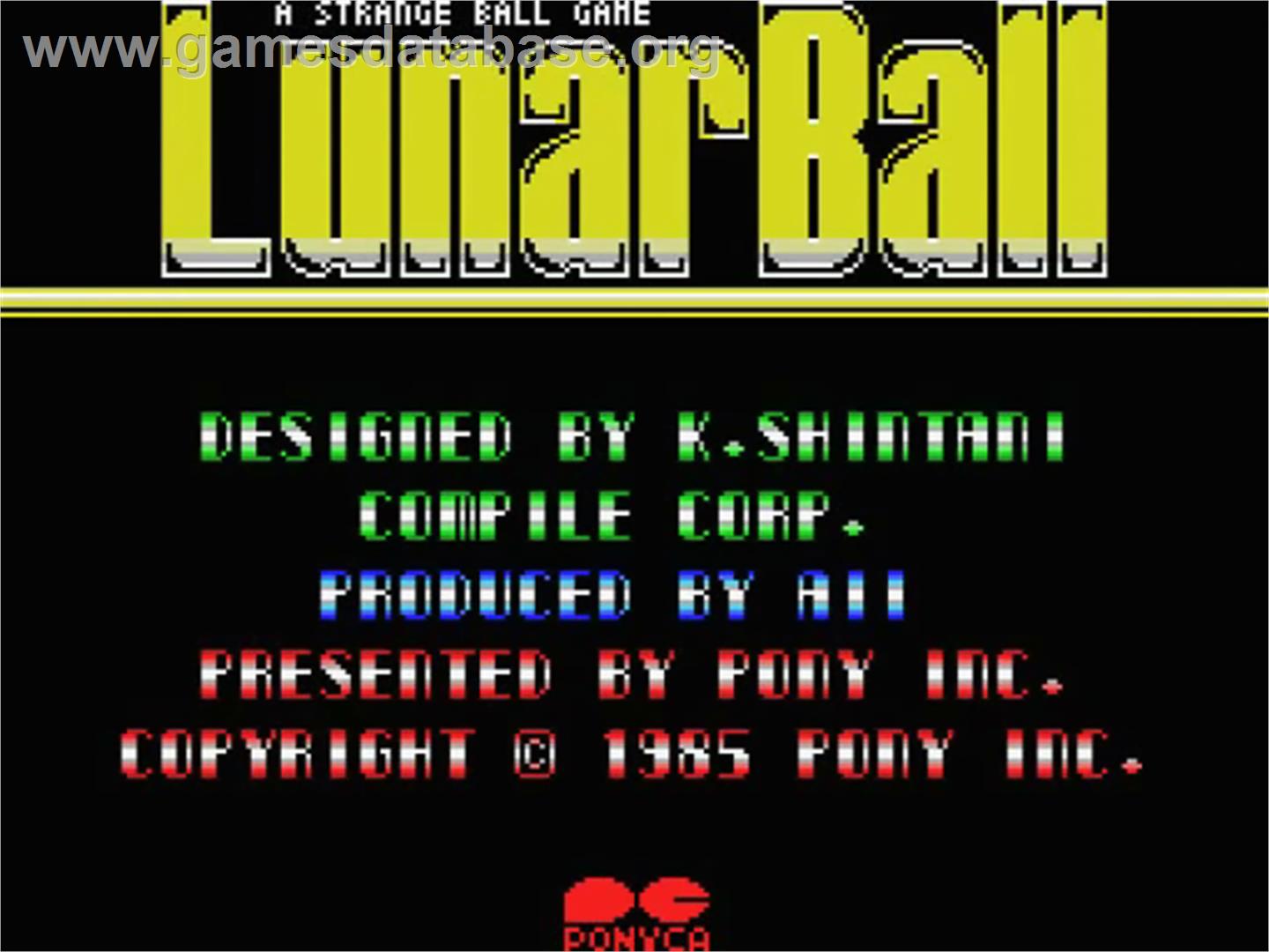Lunar Ball - MSX - Artwork - Title Screen