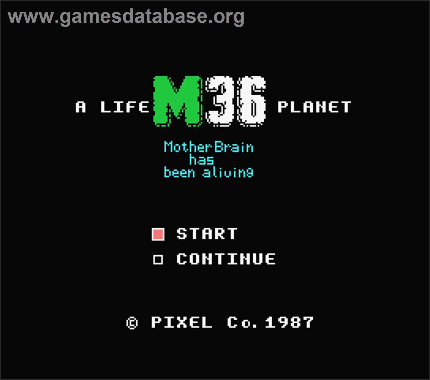 M36 - A Life Planet - MSX - Artwork - Title Screen