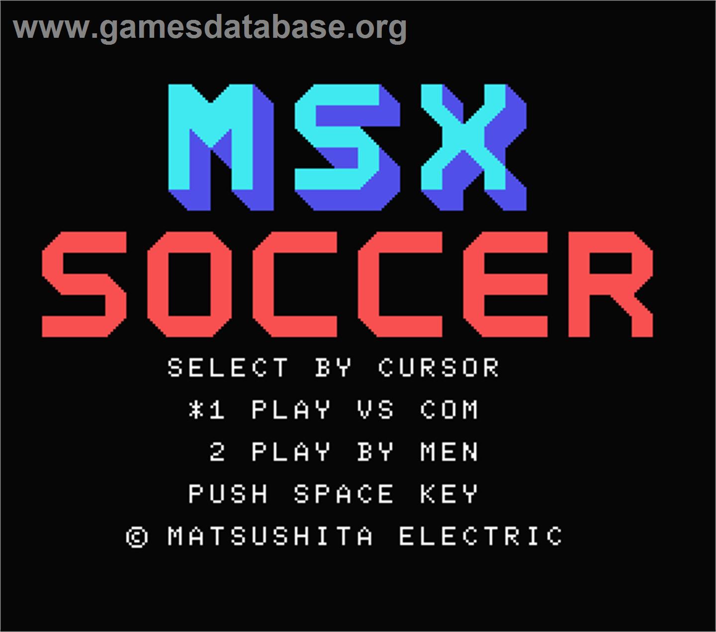 MSX Soccer - MSX - Artwork - Title Screen