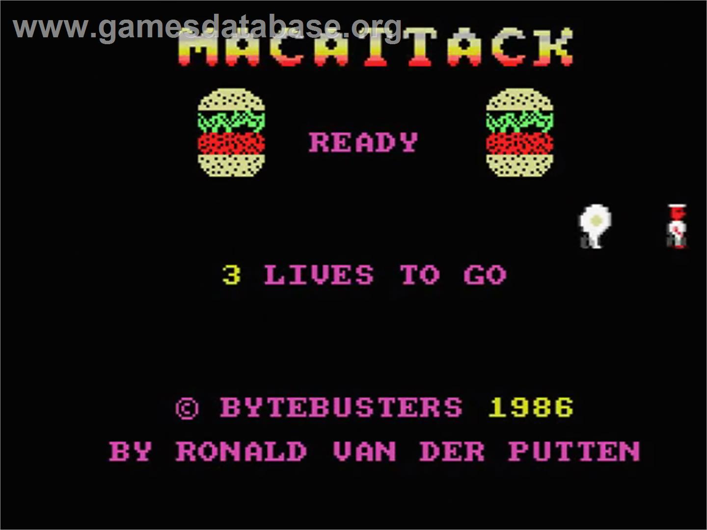 Mac Attack - MSX - Artwork - Title Screen