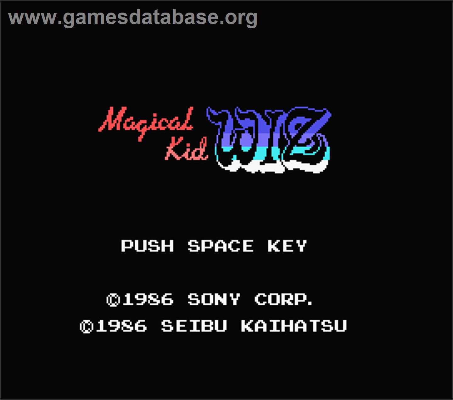 Magical Kid Wiz - MSX - Artwork - Title Screen