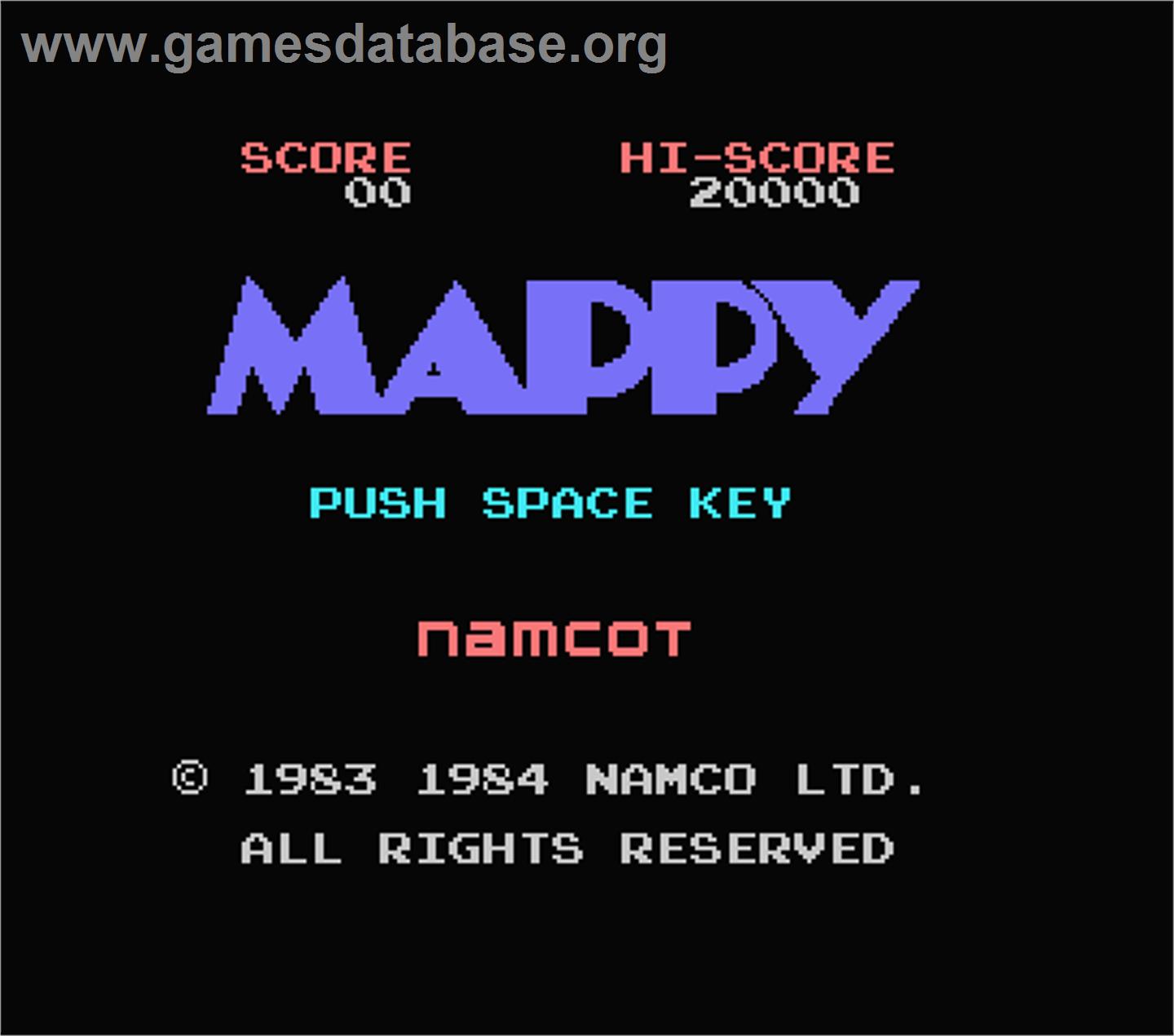 Mappy - MSX - Artwork - Title Screen