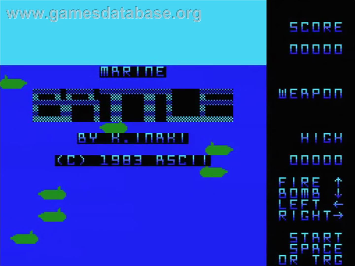Marine Battle - MSX - Artwork - Title Screen