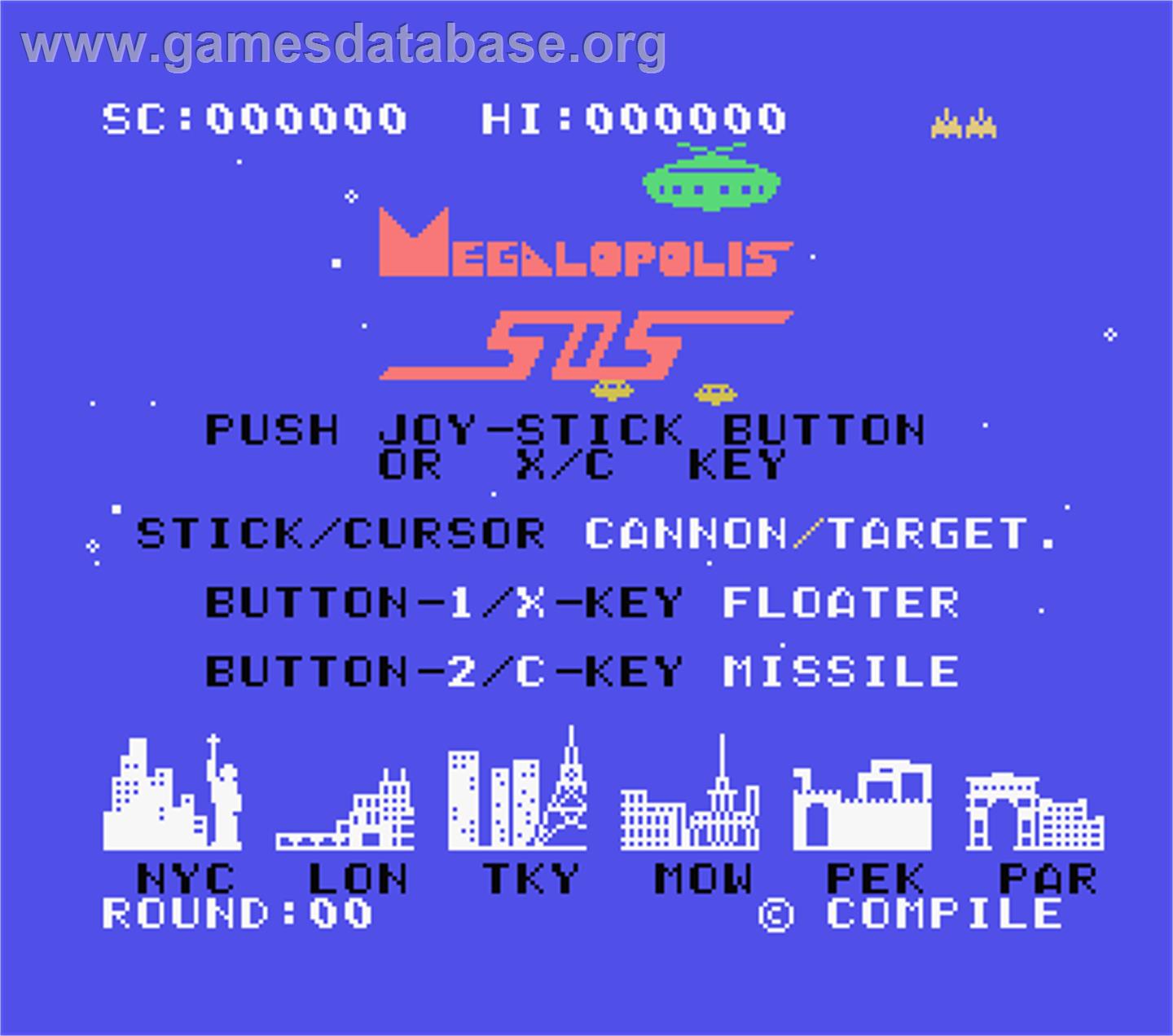 Megalopolis Sos - MSX - Artwork - Title Screen