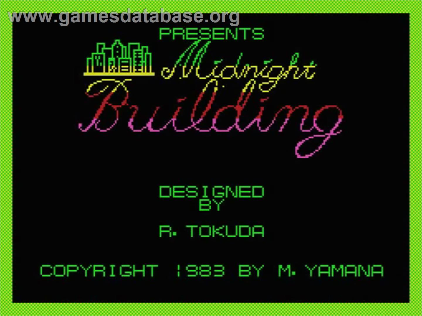 Midnight Building - MSX - Artwork - Title Screen
