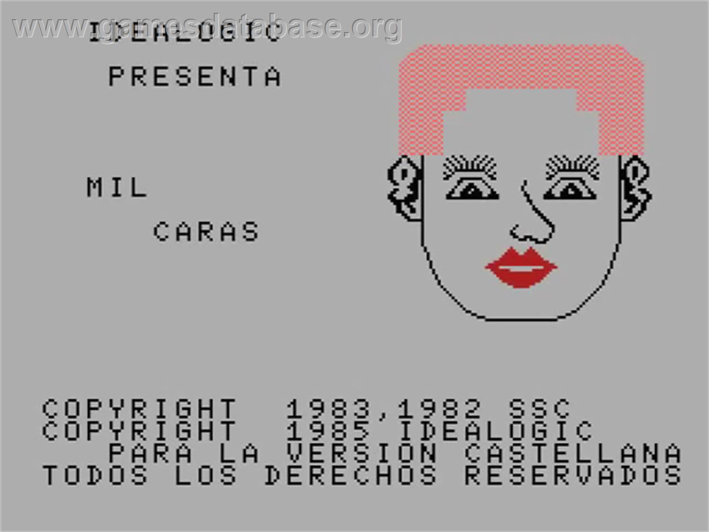 Mil Caras - MSX - Artwork - Title Screen