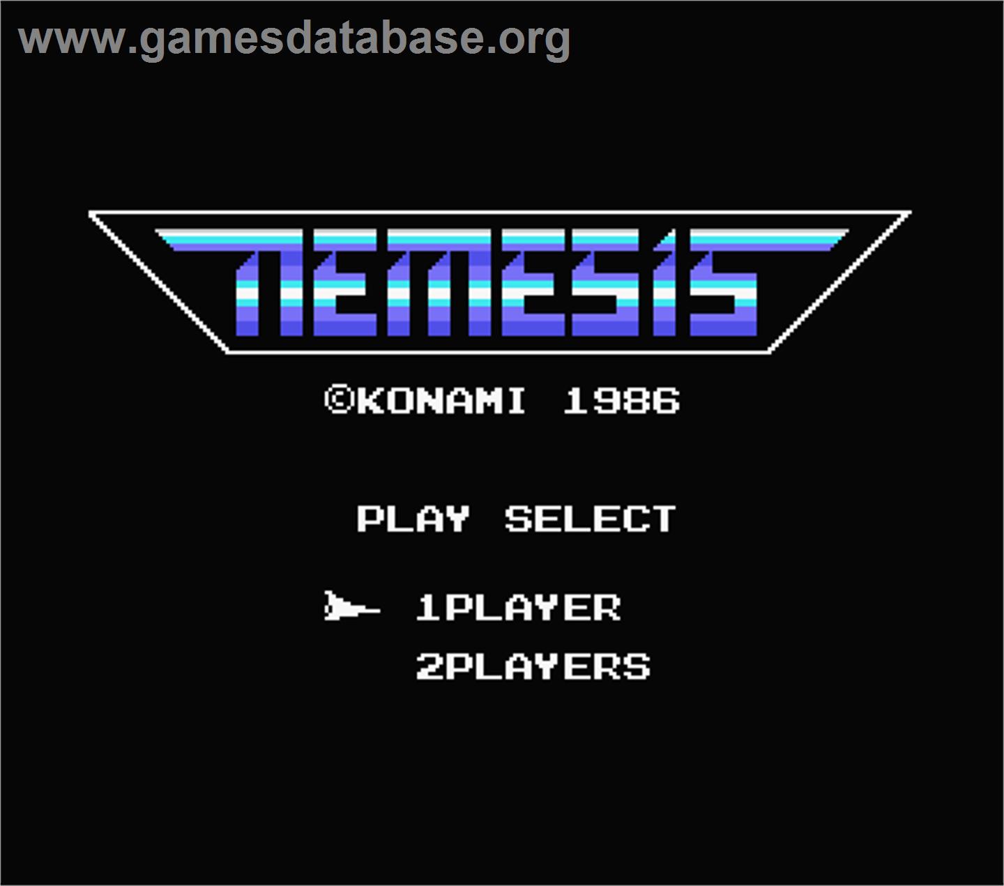 Nemesis - MSX - Artwork - Title Screen