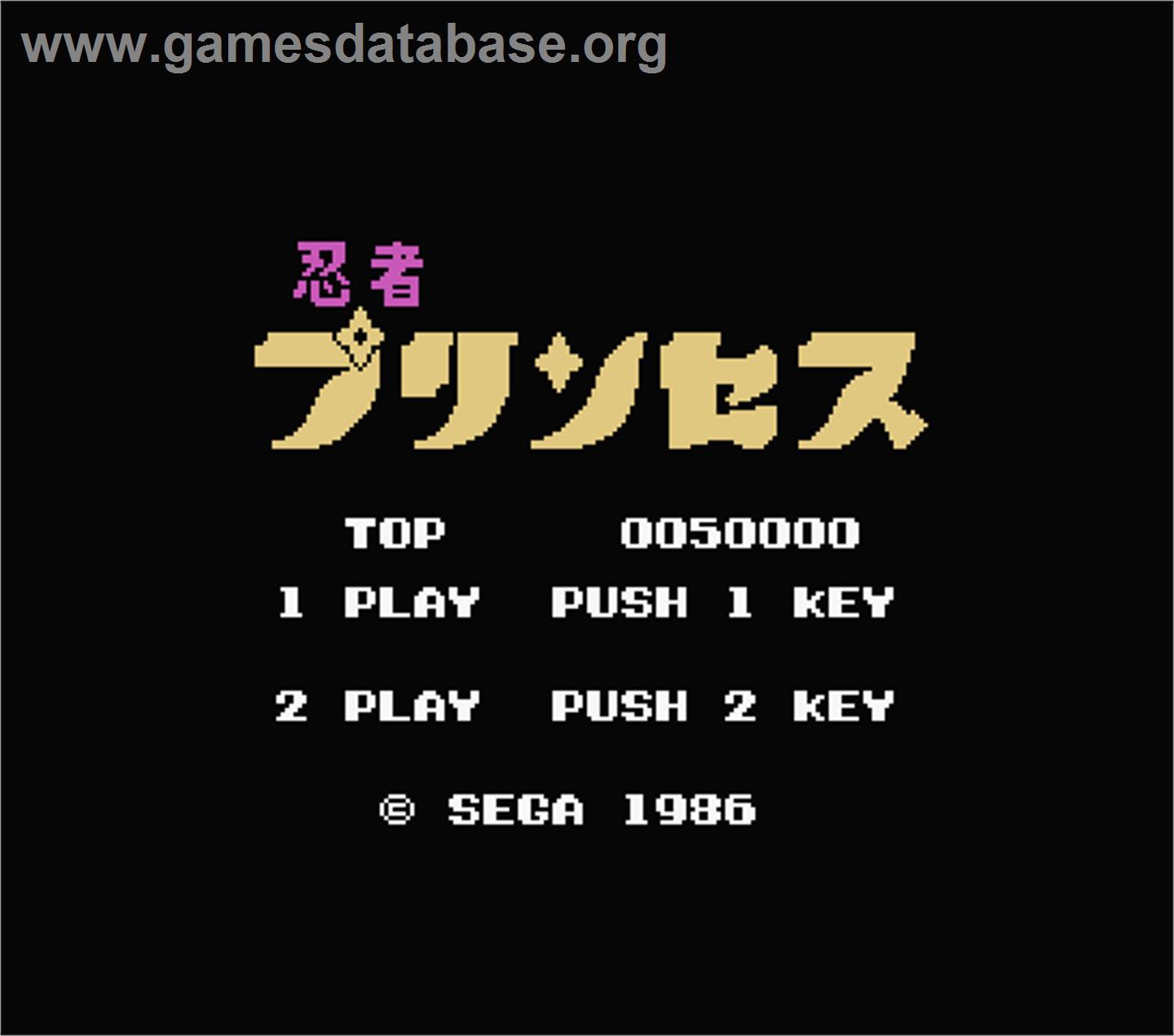 Ninja Princess - MSX - Artwork - Title Screen