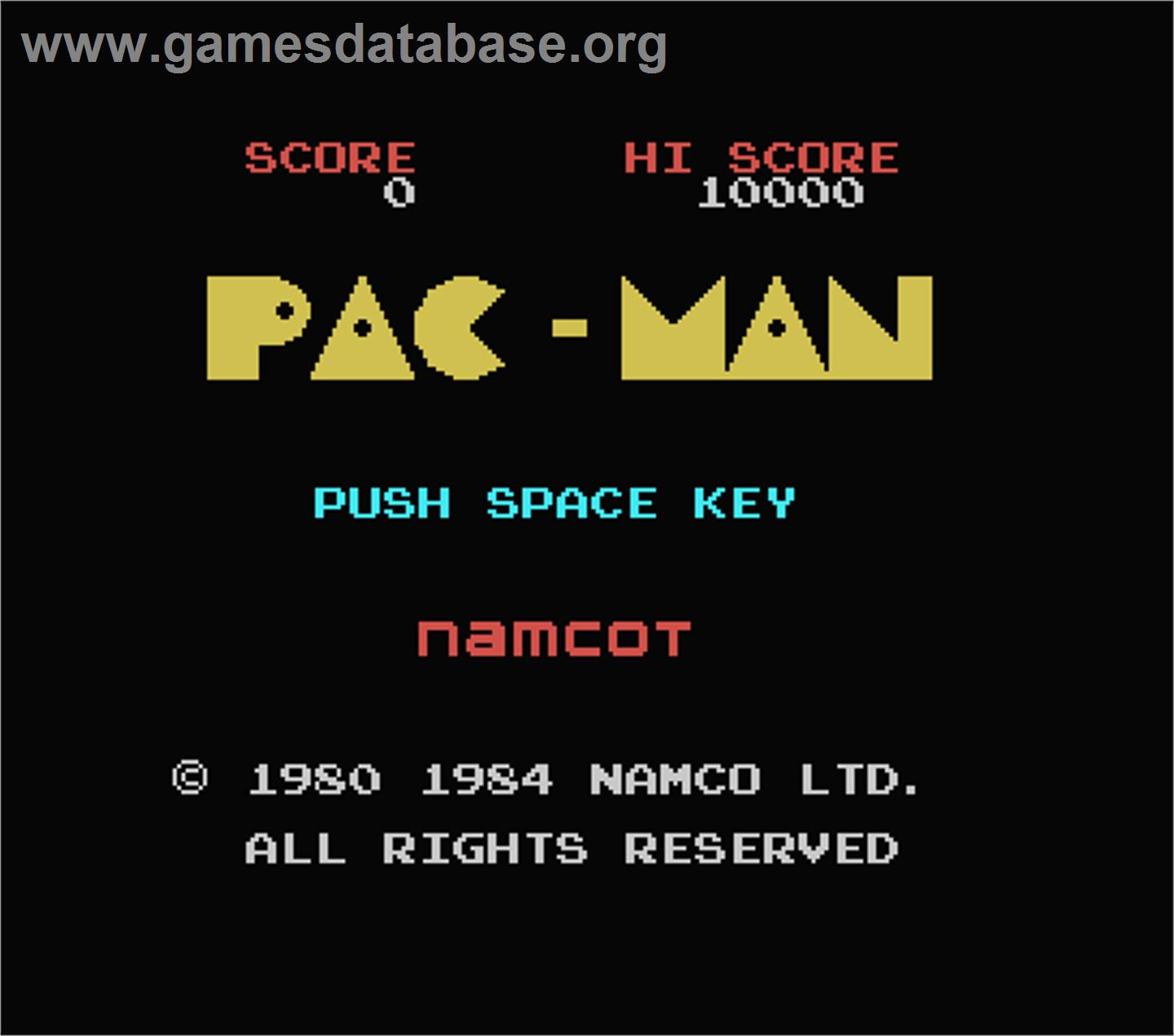 Pac-Man - MSX - Artwork - Title Screen
