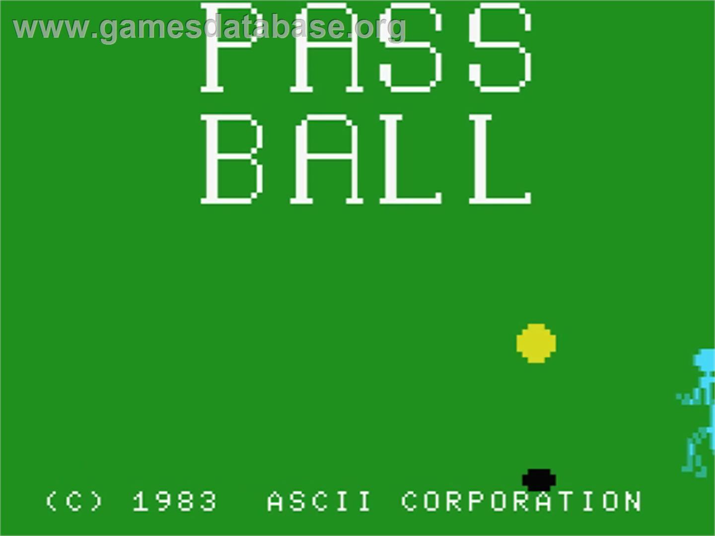 Pass Ball - MSX - Artwork - Title Screen