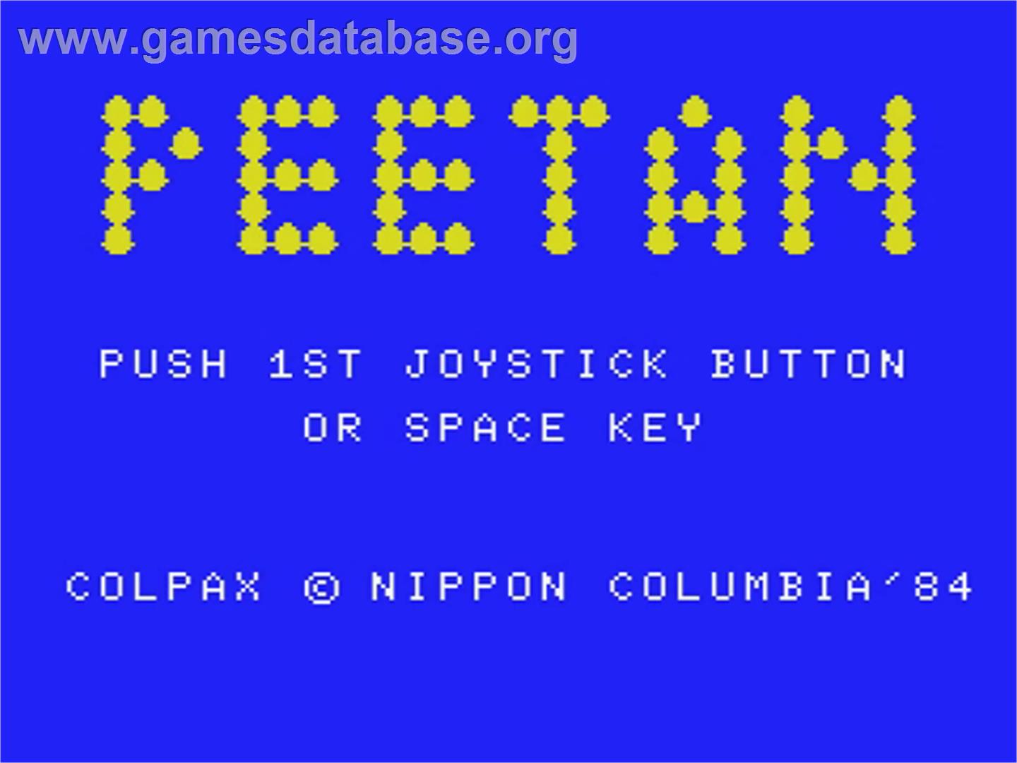 Peetan - MSX - Artwork - Title Screen