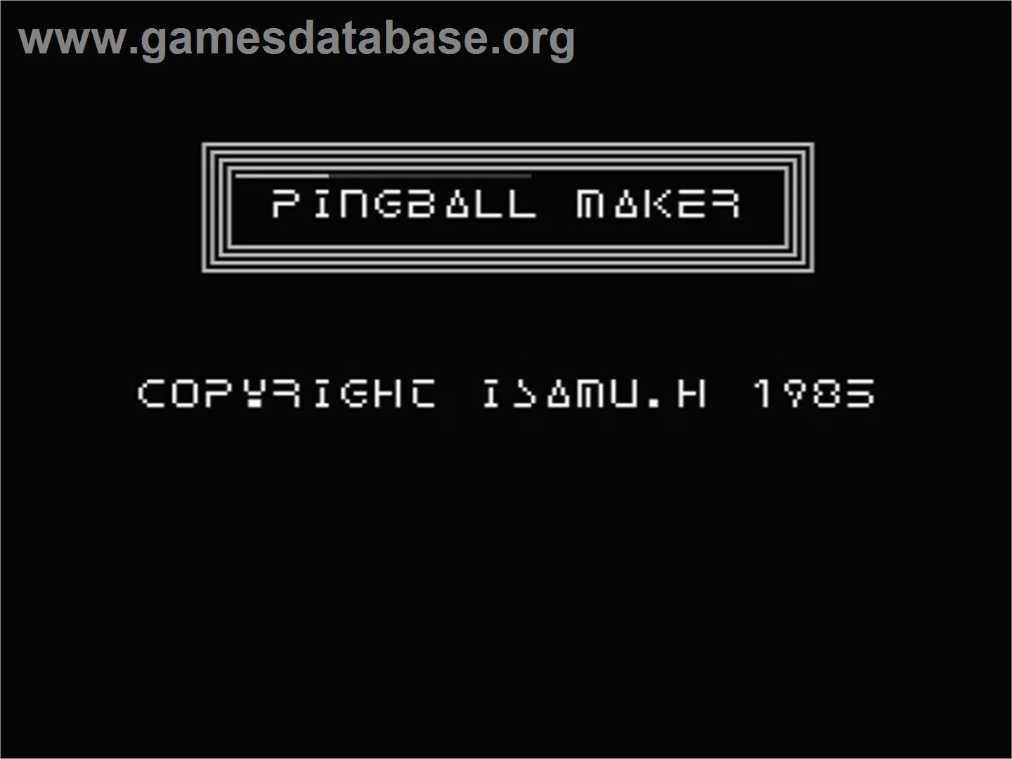 Pinball Maker - MSX - Artwork - Title Screen