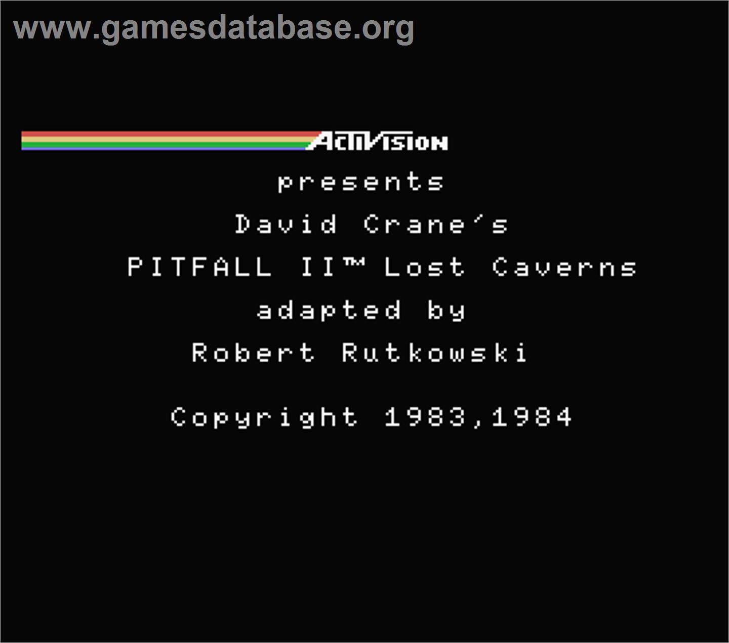 Pitfall 2 - Lost Caverns - MSX - Artwork - Title Screen