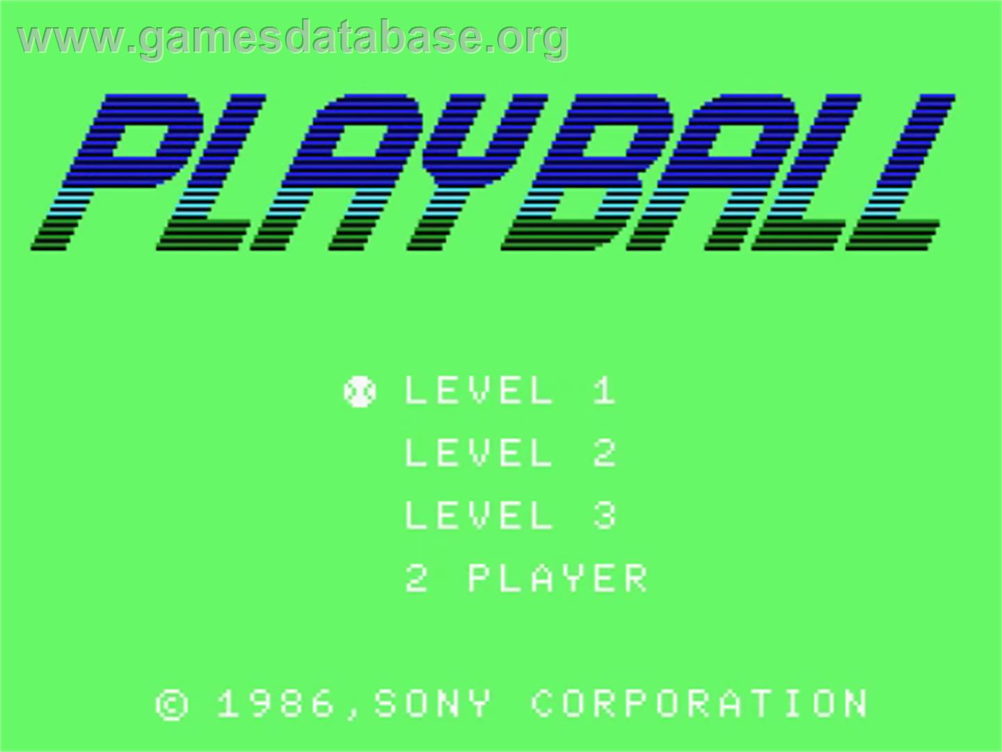 Play Ball - MSX - Artwork - Title Screen
