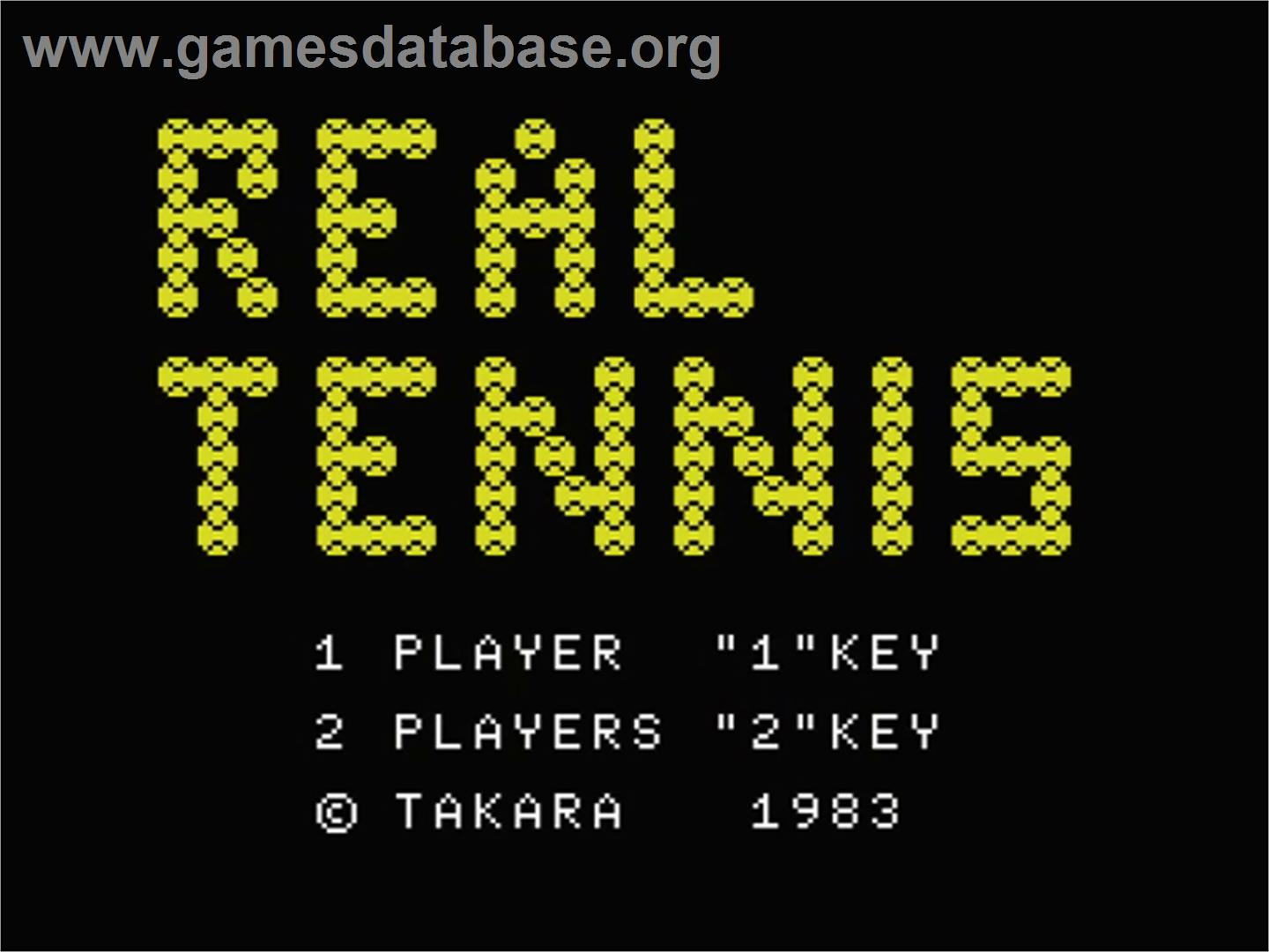 Real Tennis - MSX - Artwork - Title Screen