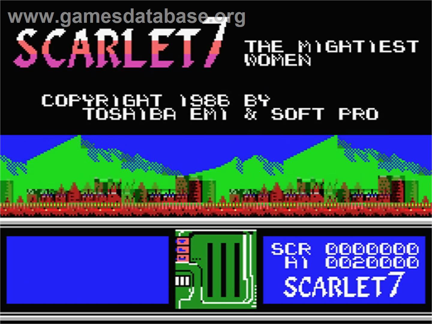 Scarlet 7: The Mightiest Women - MSX - Artwork - Title Screen