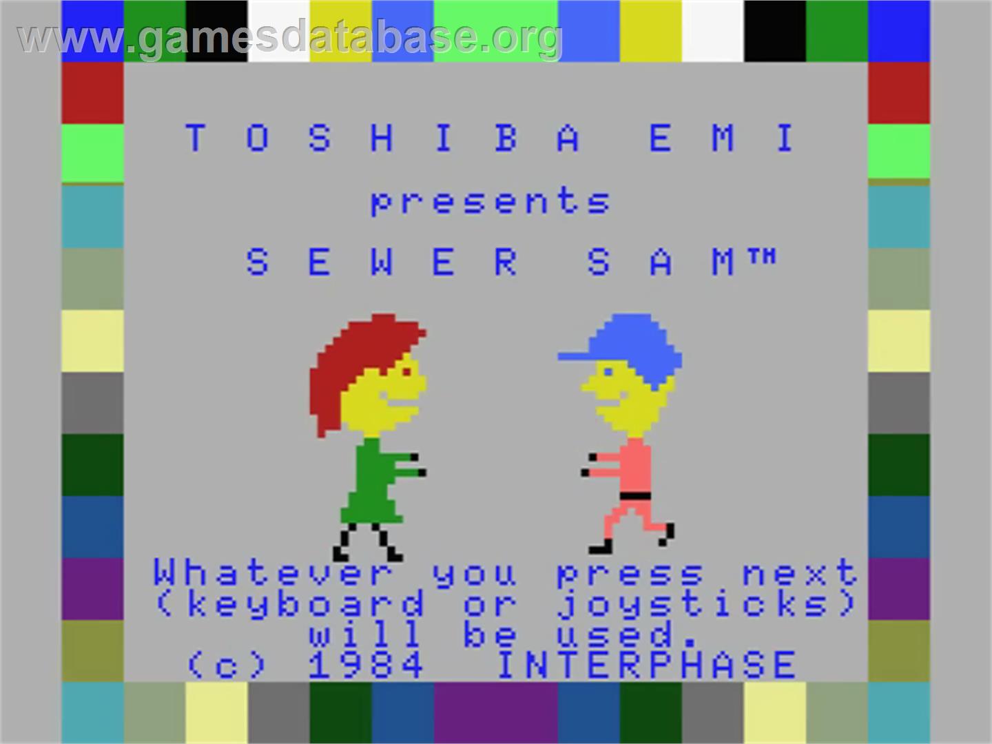 Sewer Sam - MSX - Artwork - Title Screen