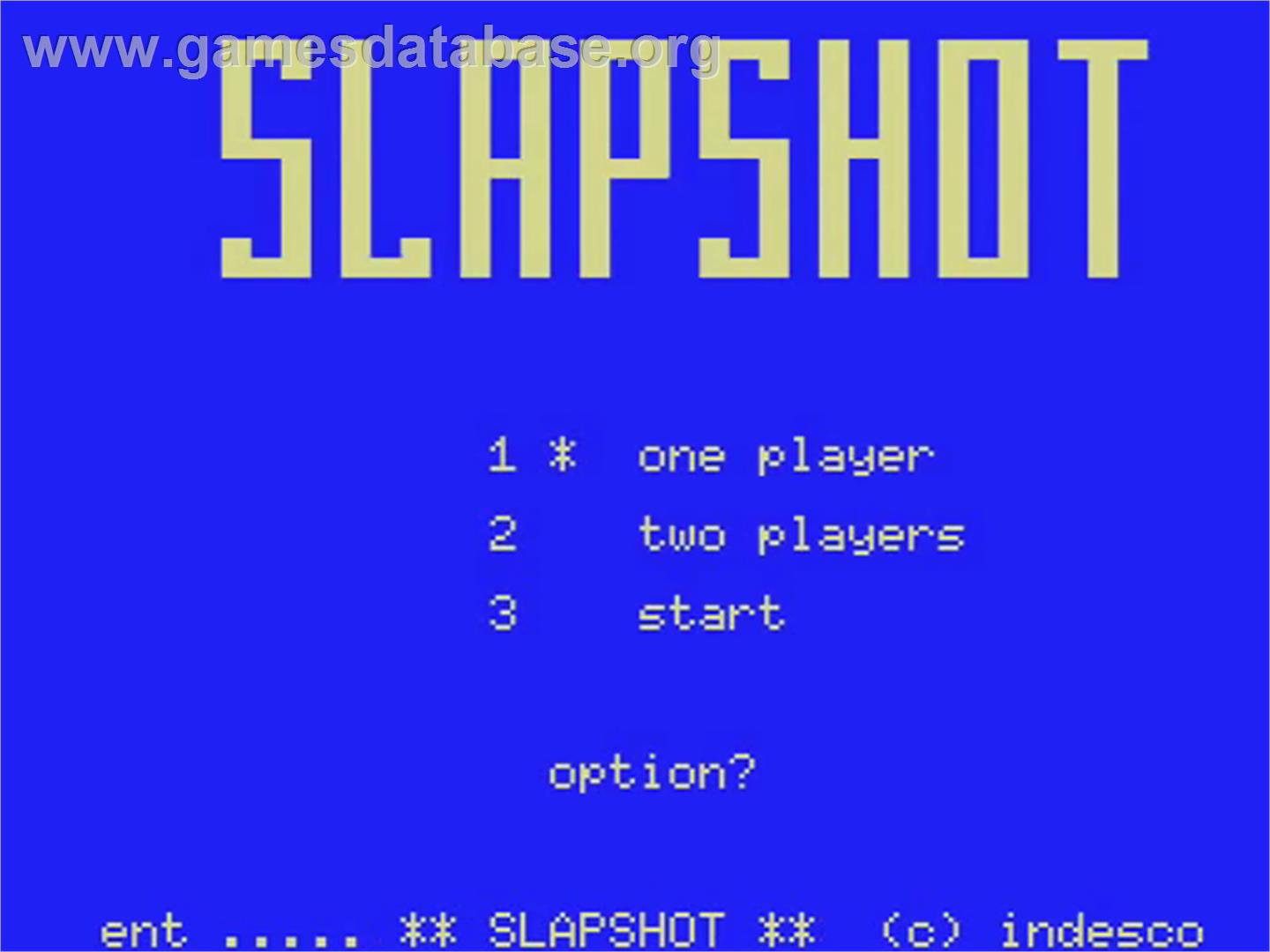 Slapshot - MSX - Artwork - Title Screen