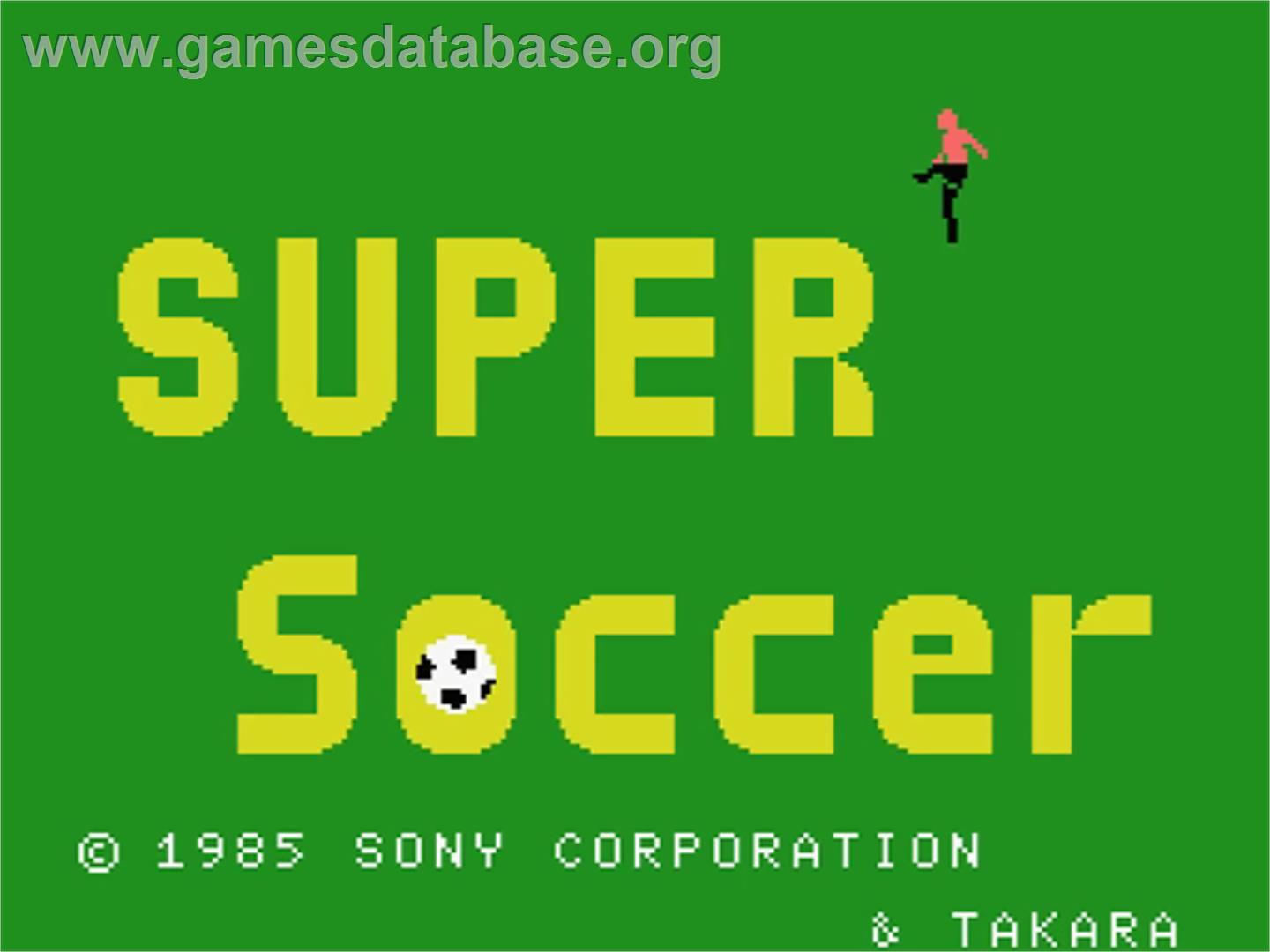 Super Soccer - MSX - Artwork - Title Screen