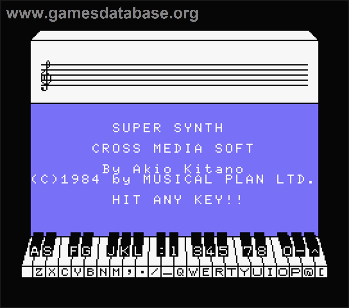 Super Synth - MSX - Artwork - Title Screen