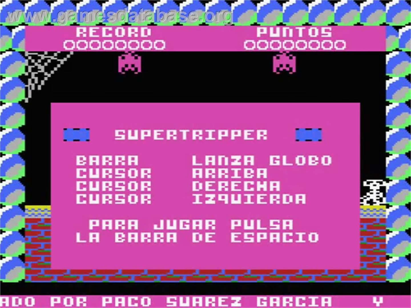 Super Tripper - MSX - Artwork - Title Screen