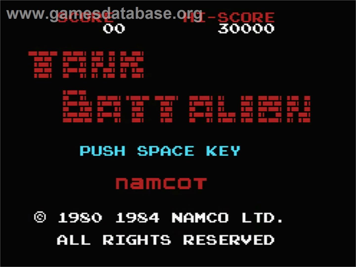 Tank Battalion - MSX - Artwork - Title Screen