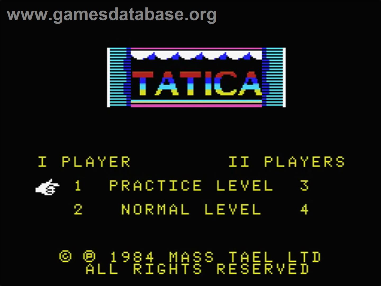 Tatica - MSX - Artwork - Title Screen