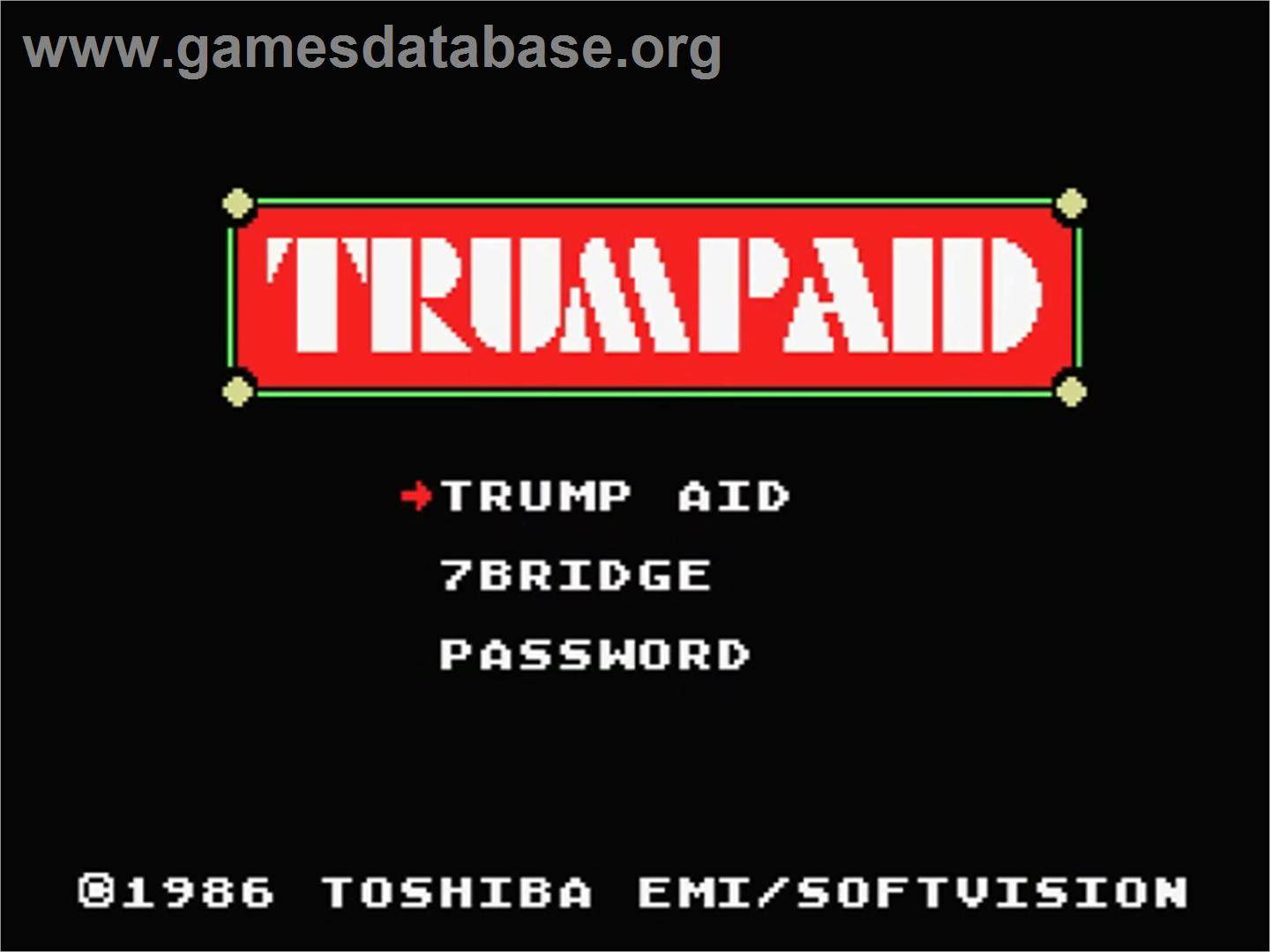 Trumpaid - MSX - Artwork - Title Screen