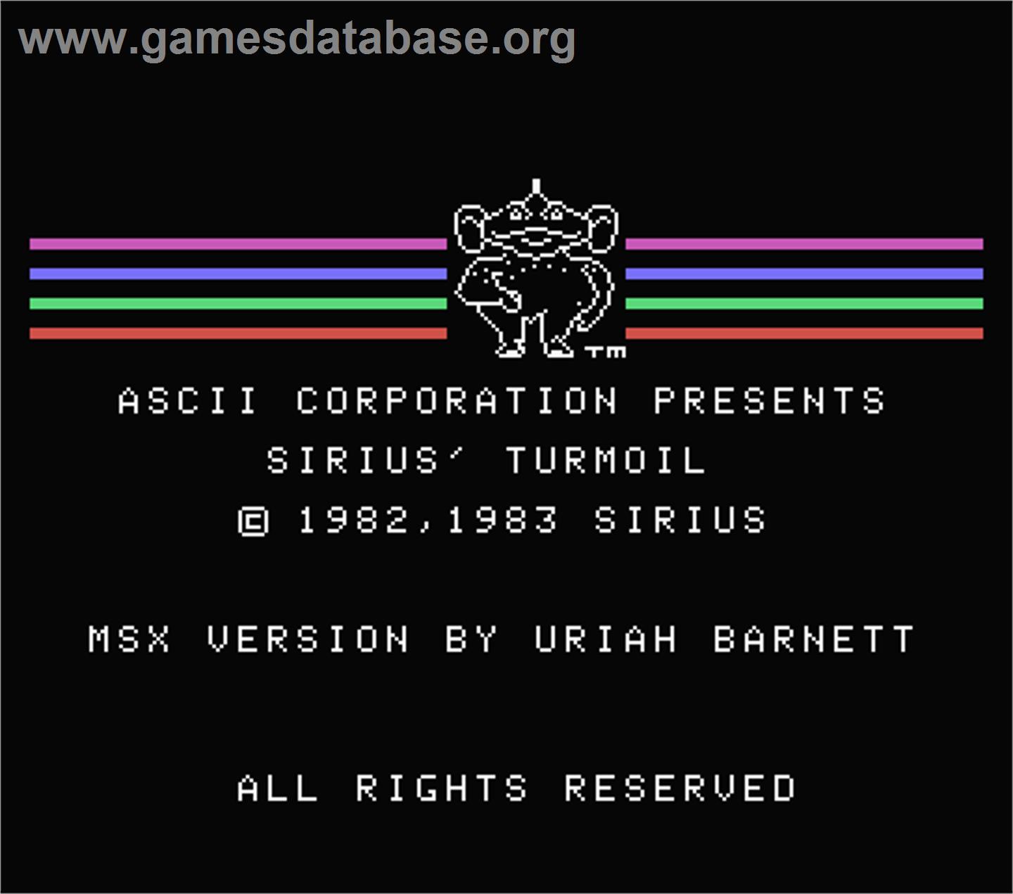 Turmoil (Bug-Byte Software) - MSX - Artwork - Title Screen