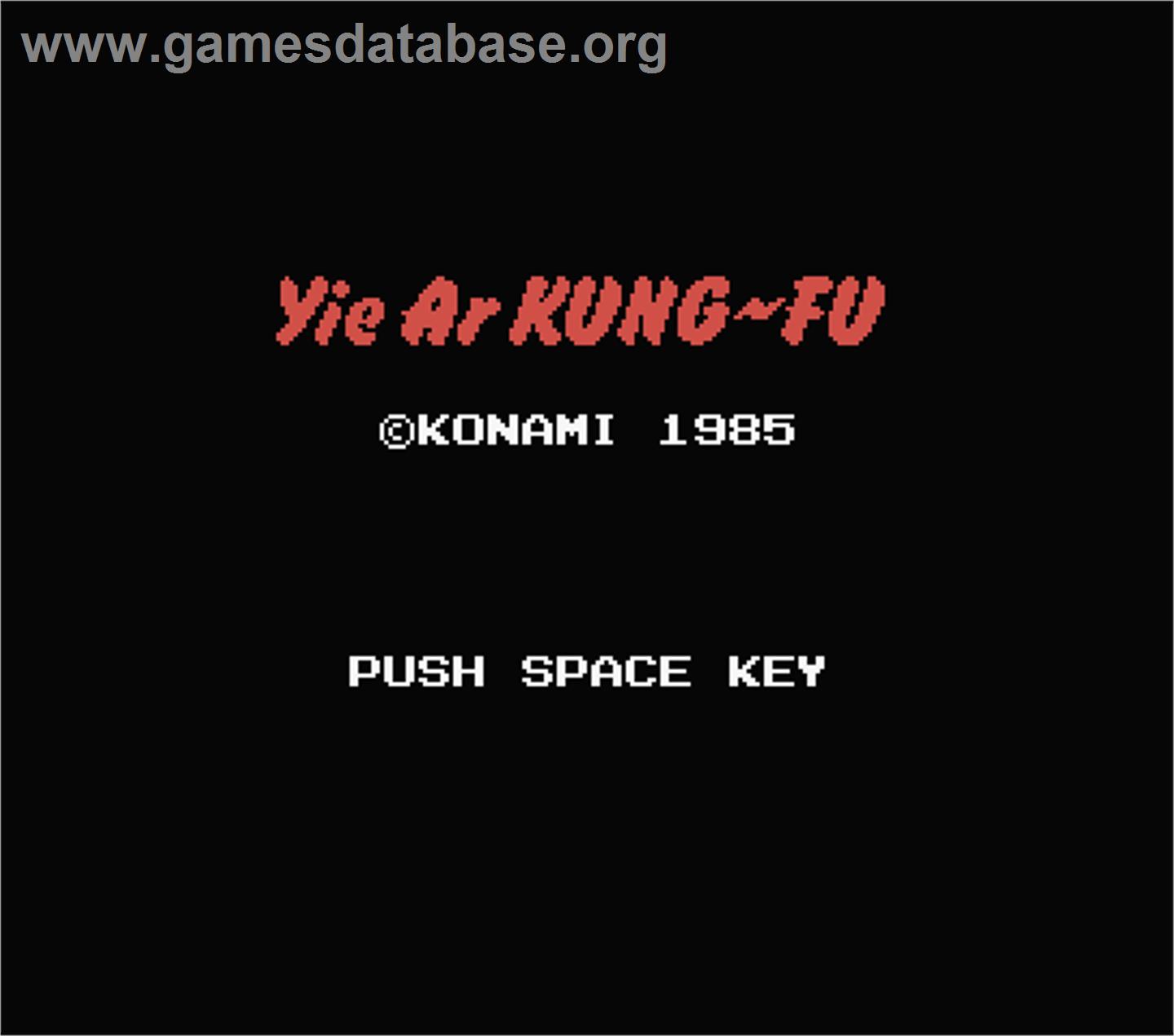 Yie Ar Kung-Fu - MSX - Artwork - Title Screen