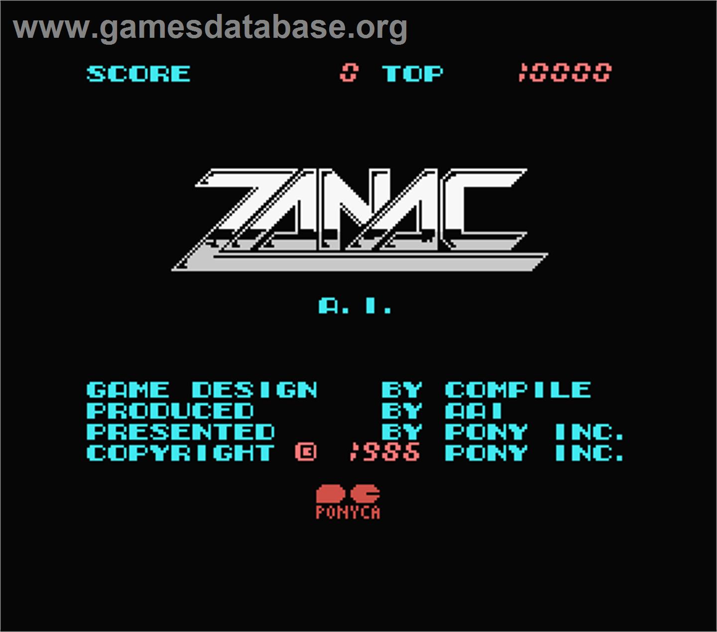 Zanac - MSX - Artwork - Title Screen