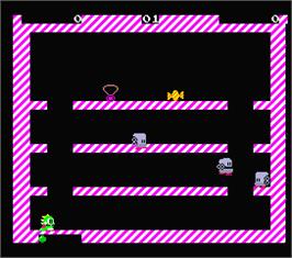 In game image of Bubble Bobble on the MSX 2.