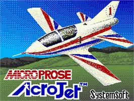 Title screen of Acrojet on the MSX 2.