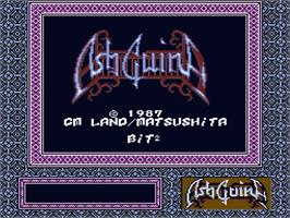 Title screen of Ashguine - Densetsu No Seisenshi on the MSX 2.