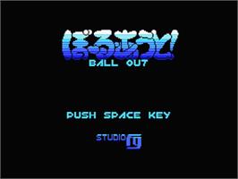 Title screen of Ball Out on the MSX 2.
