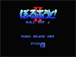 Title screen of Ball Out 2 on the MSX 2.