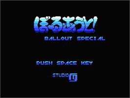 Title screen of Ball Out Special on the MSX 2.