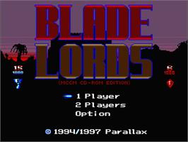 Title screen of Blade Lords on the MSX 2.