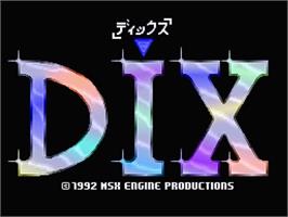 Title screen of Dix on the MSX 2.
