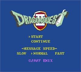 Title screen of Dragon Quest 2 on the MSX 2.