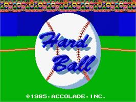Title screen of Hard Ball on the MSX 2.