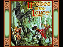 Title screen of Heroes Of The Lance on the MSX 2.