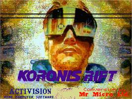 Title screen of Koronis Rift on the MSX 2.