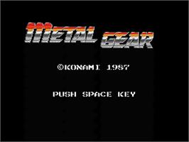 Title screen of Metal Gear on the MSX 2.